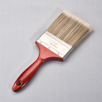 Pennello per impugnatura in legno di vernice sintetica a doppio colore professionale 4 "